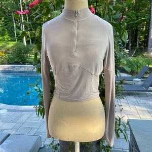 Sand Misguided quarter zip long sleeve to-